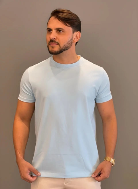 T-SHIRT INTERLOCK PIMA AZUL BB