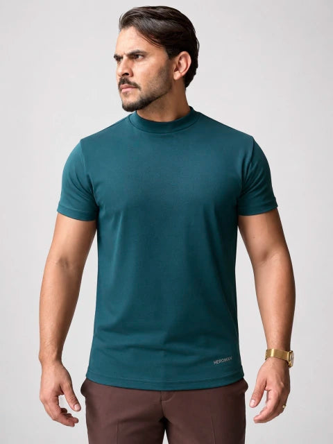 T-SHIRT GOLA MÉDIA VERDE
