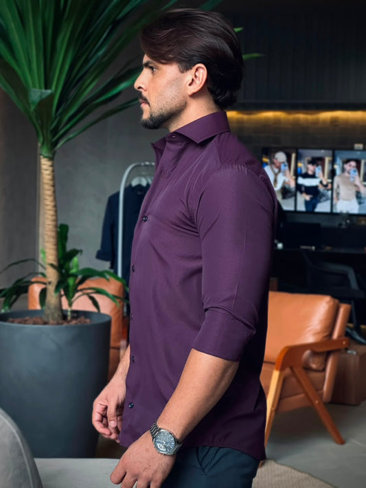 CAMISA FIO 50 VINHO
