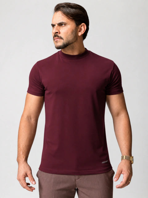 T-SHIRT GOLA MÉDIA VINHO MORITZ