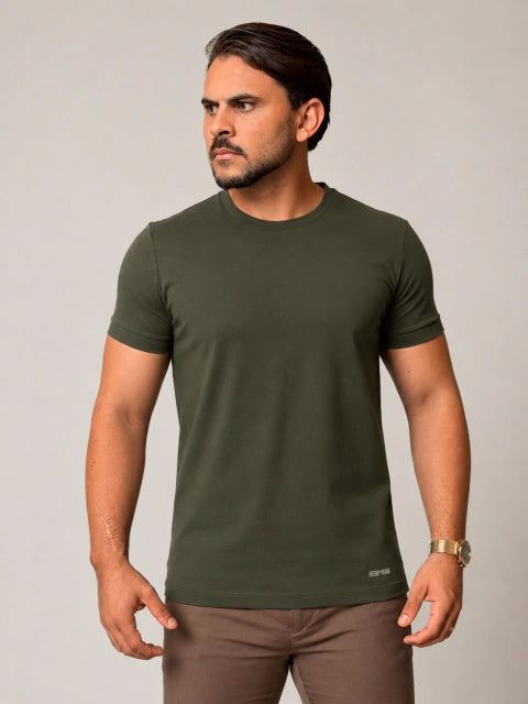 T-SHIRT STRONG VERDE MILITAR