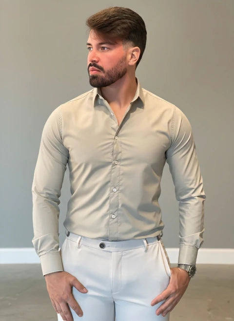 CAMISA SOCIAL WEST BEGE