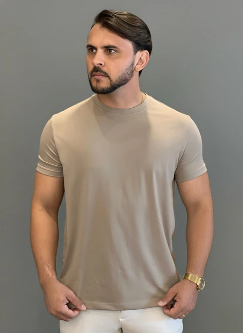 T-SHIRT INTERLOCK PIMA BEGE