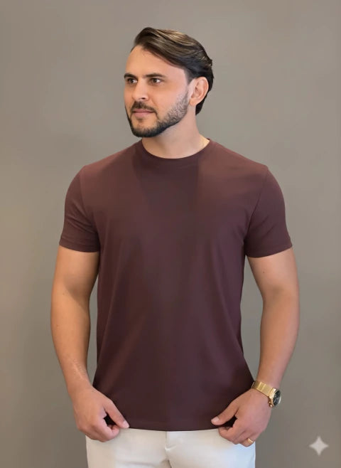 T-SHIRT INTERLOCK PIMA VINHO